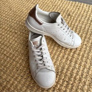 Adidas White Leather Sneakers Stan Smith Rose Copper and white